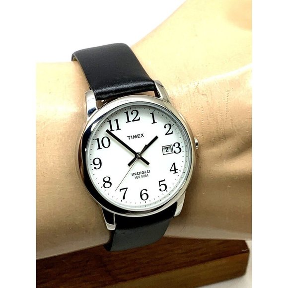 Timex Men's Watch TW2V05400 Quartz Indiglo White Dial Black Leather Band… - Picture 11 of 14